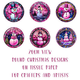 Ronde Kerst Afbeelding DIY Decoupage Ornament Craf Tissuepapier