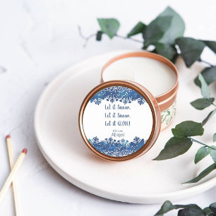 Ronde Kerst Glow Candle bewerkbare Label Sticker