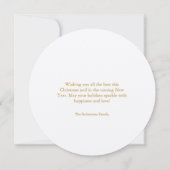 Ronde kerst Kaart met gouden script (Achterkant)