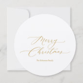Ronde kerst Kaart met gouden script en klokken (Voorkant)