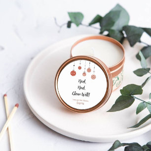 Ronde Kerst Noel Candle bewerkbare Label Sticker