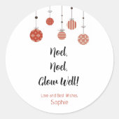 Ronde Kerst Noel Candle bewerkbare Label Sticker (Voorkant)