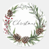 Ronde Kerst stickers/envelopzegels Sticker (Voorkant)