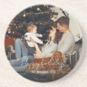 Ronde Kerst vakantie Onderzetter (Voorkant)