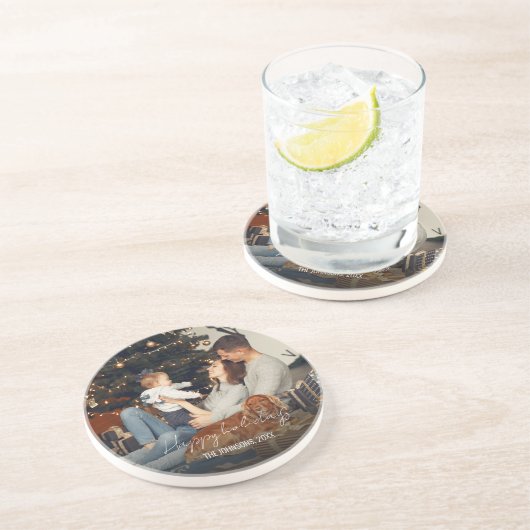 Ronde Kerst vakantie Onderzetter (Zijkant)