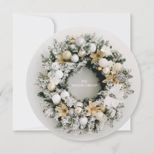 Ronde kerst Wreater Business Hartelijk dank Feestdagenkaart (Voorkant)