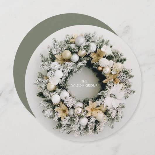 Ronde kerst Wreater Business Hartelijk dank Feestdagenkaart (Voorkant / Achterkant)