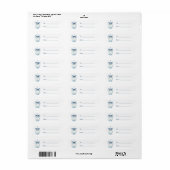 Ronde kerstbal met blauwe strik Kerstmis  Etiket (Full Sheet)