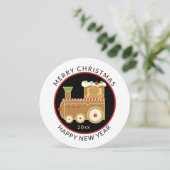 Ronde kerstfeestdag met minimale kerstvakantie feestdagenkaart (Staand voorkant)