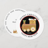 Ronde kerstfeestdag met minimale kerstvakantie feestdagenkaart (Voorkant / Achterkant)