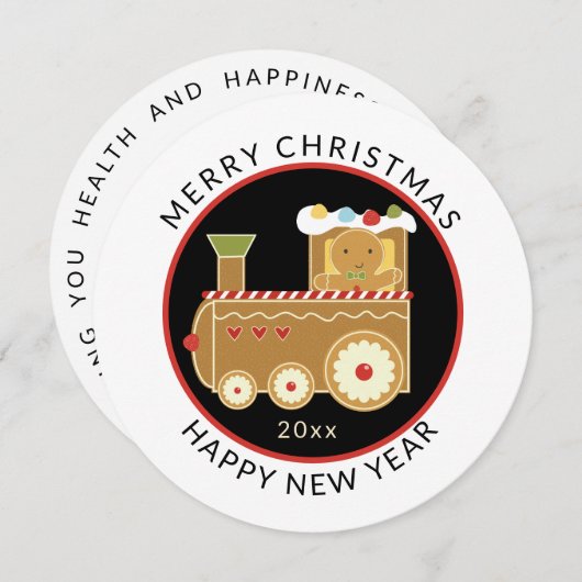 Ronde kerstfeestdag met minimale kerstvakantie feestdagenkaart (Voorkant / Achterkant)