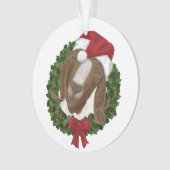 Ronde kerstgeiteversiering ornament (voorkant)