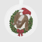 Ronde kerstgeiteversiering ornament (voorkant)
