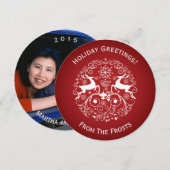 Ronde kerstkaart met uw foto (Voorkant / Achterkant)