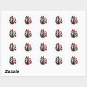 Ronde Kerststickers Sint op een schimmel Sticker (Vel)