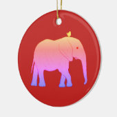 Ronde kerstweeshuizen keramisch ornament (Links)