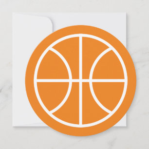 Ronde kinder basketbal verjaardagsfeestuitnodiging kaart