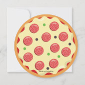 Ronde Kinderen Verjaardag Pizza Party uitnodiging (Achterkant)