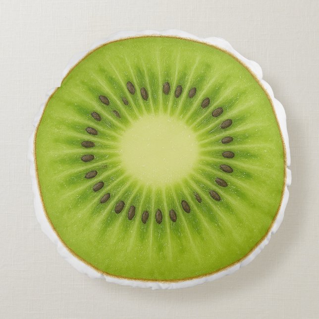 Ronde Kiwifruit Kussen (Voorkant)