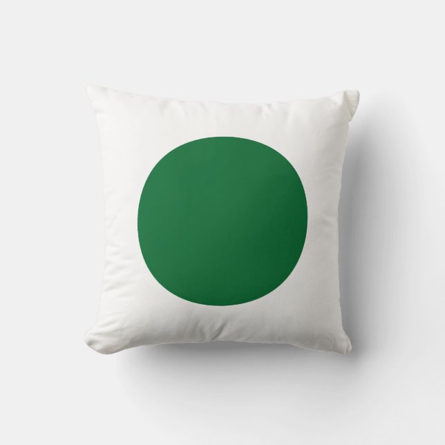Ronde kleuren - Forest Green en White Kussen (Voorkant)