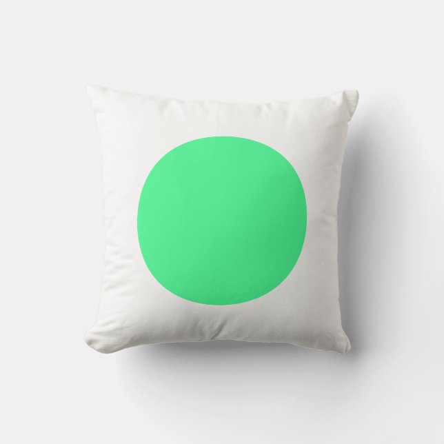 Ronde kleuren - Mint Green en White Kussen (Voorkant)