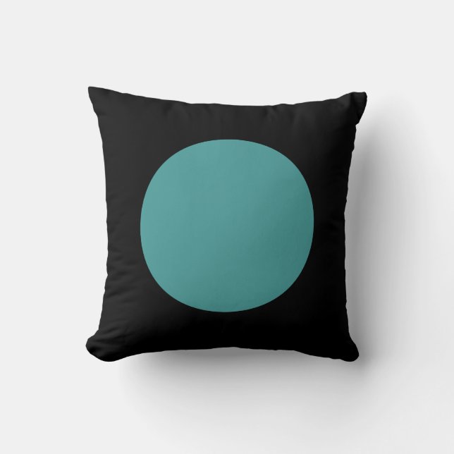 Ronde kleuren - Ocean Green en Black Kussen (Voorkant)
