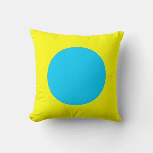 Ronde kleuren - Sky Blue en Yellow Kussen (Voorkant)