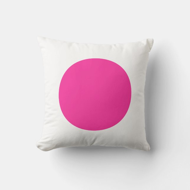 Ronde kleuren - Wit-roze en warm roze Kussen (Voorkant)