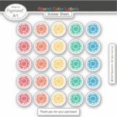 Ronde Kleurenlabels voor Organiseren door Figmond  Sticker (Voorkant)