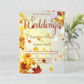 Ronde Kleurrijke Herfst Bruilofts Uitnodigingen Bl (Staand voorkant)