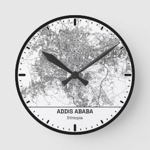 Ronde klok Addis Ababa Klok Stad Lijn Kunst