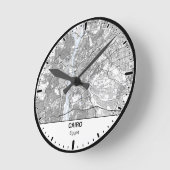 Ronde klok Cairo Clock City Lijn Kunst (Hoek)