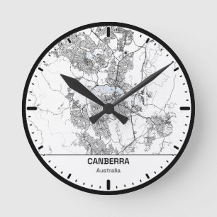 Ronde klok Canberra Clock City Line Art