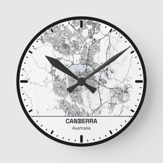 Ronde klok Canberra Clock City Line Art (Voorkant)