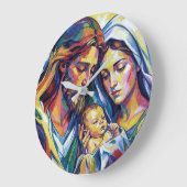 Ronde klok Jezus Maria en Jozef (Hoek)