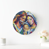 Ronde klok Jezus Maria en Jozef (Huis)