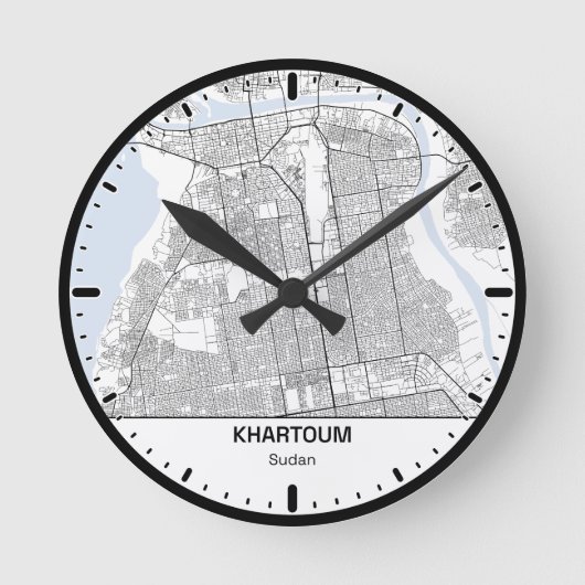 Ronde klok Khartoum Clock City Lijn Kunst (Voorkant)