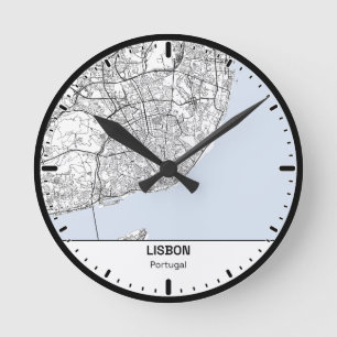 Ronde Klok Lisbon Klok Stad Lijn Kunst
