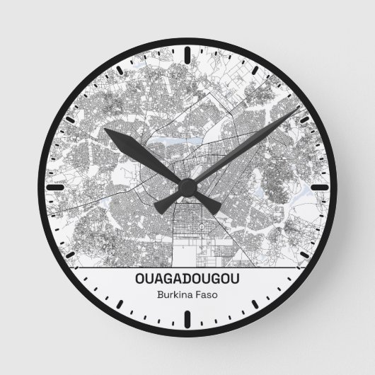 Ronde Klok Ouagadougou Clock City Lijn Kunst (Voorkant)