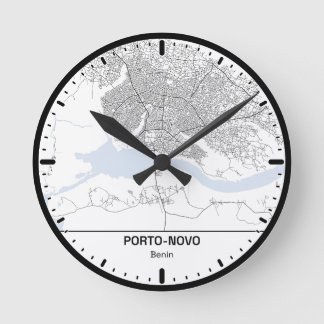 Ronde klok Porte-Novo Clock City Line Art