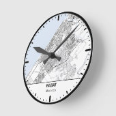 Ronde klok Rabat Clock City Line Art (Hoek)
