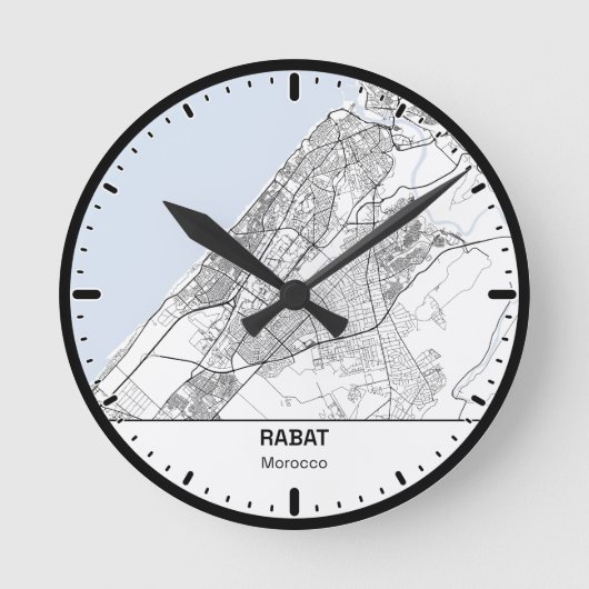 Ronde klok Rabat Clock City Line Art (Voorkant)
