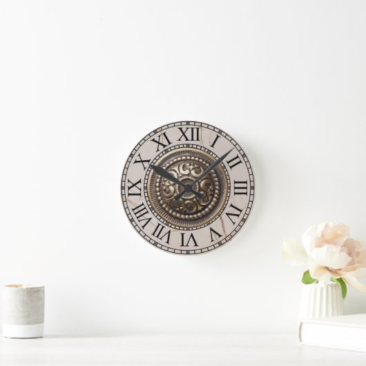 Ronde klok Roman shield on marble (Huis)