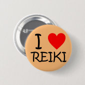 Ronde knop "I hart Reiki" Button 5,7 Cm (Voorkant /achterkant)