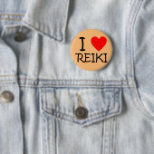 Ronde knop "I hart Reiki" Button 5,7 Cm (In situ)
