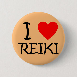 Ronde knop "I hart Reiki" Button 5,7 Cm