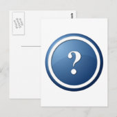 ronde knop met blauwe vraagteken briefkaart (Voorkant / Achterkant)