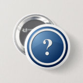 ronde knop met blauwe vraagteken button 5,7 cm (Voorkant /achterkant)