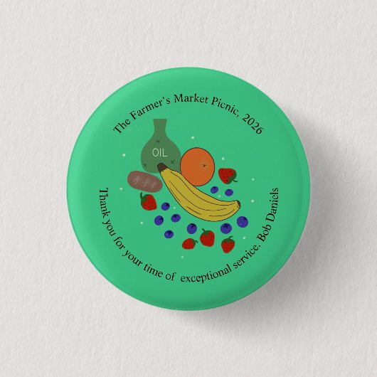 Ronde knop met fruit en olie button 3,2 cm (Voorkant)