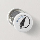 Ronde knopspeld met 'Poet's Life Quill Logo' Button 3,2 Cm (Voorkant /achterkant)